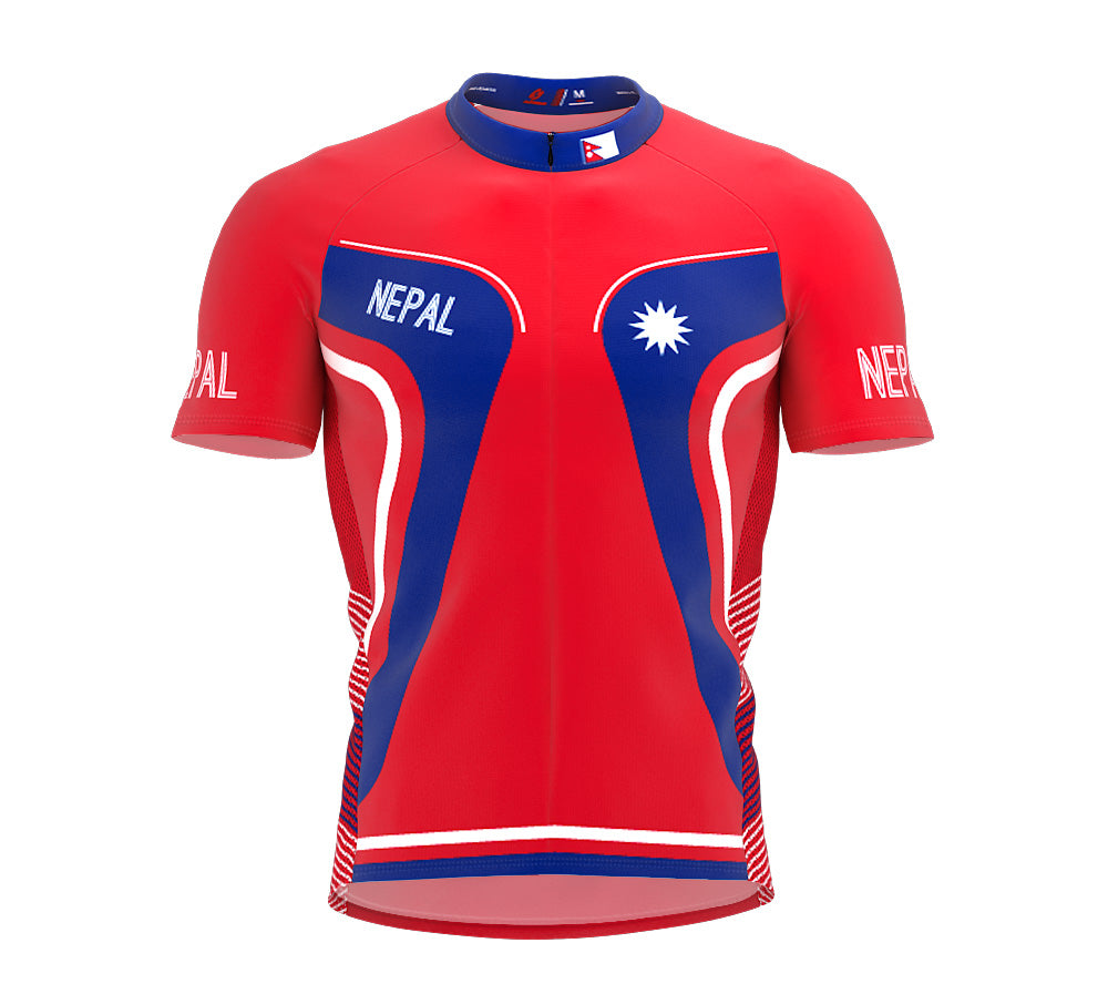 Nepal  Full Zipper Bike Short Sleeve Cycling Jersey