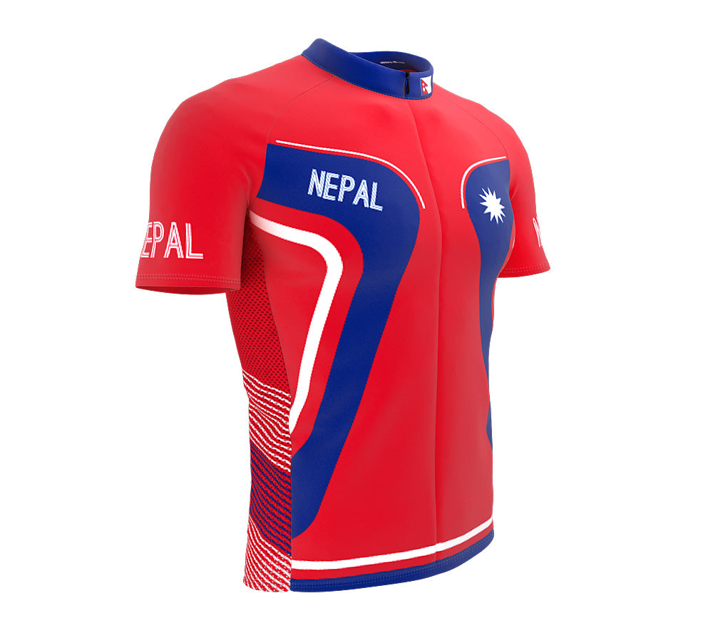 Nepal  Full Zipper Bike Short Sleeve Cycling Jersey