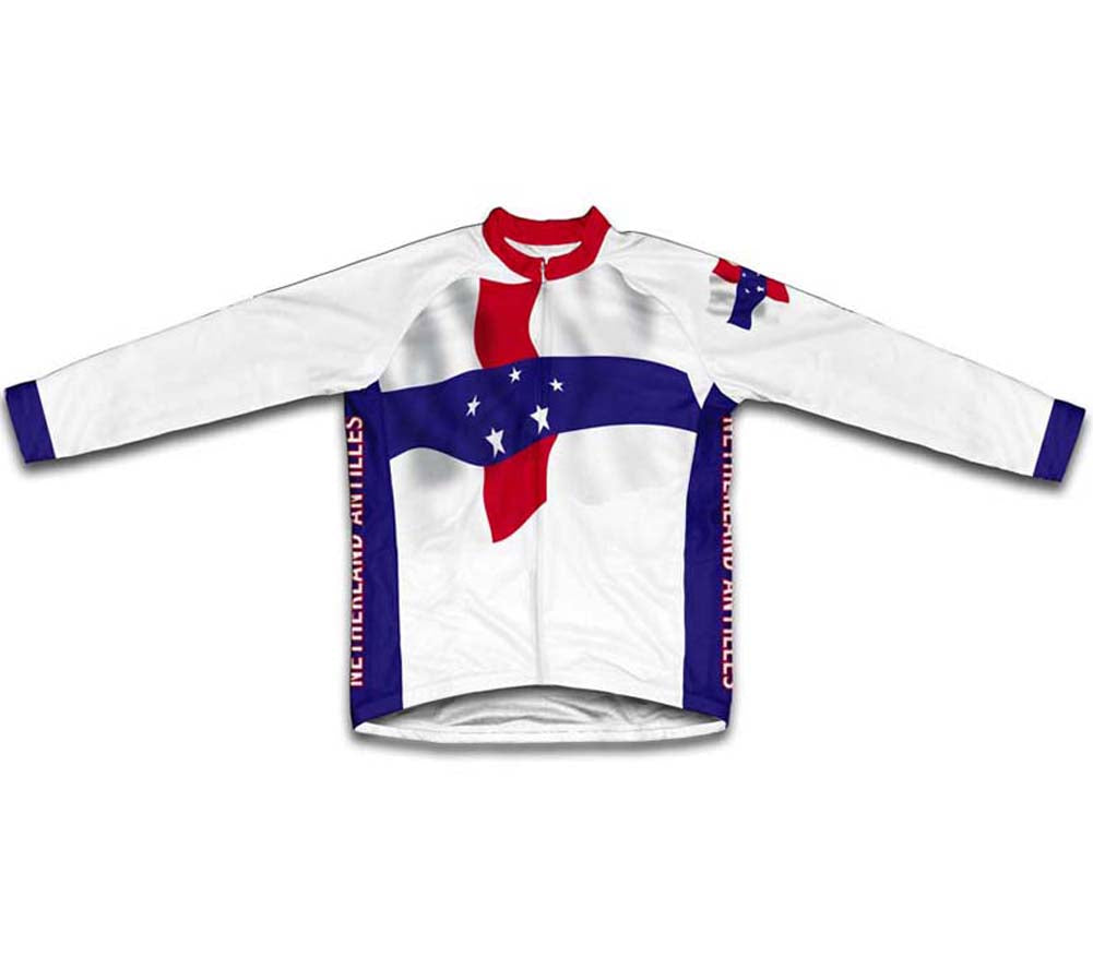 Netherland Antilles Flag Winter Thermal Cycling Jersey