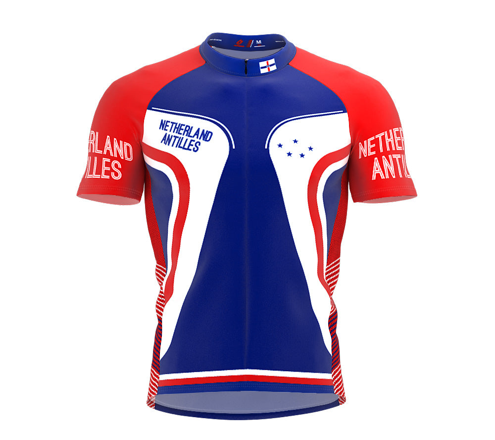 Netherland Antilles  Full Zipper Bike Short Sleeve Cycling Jersey