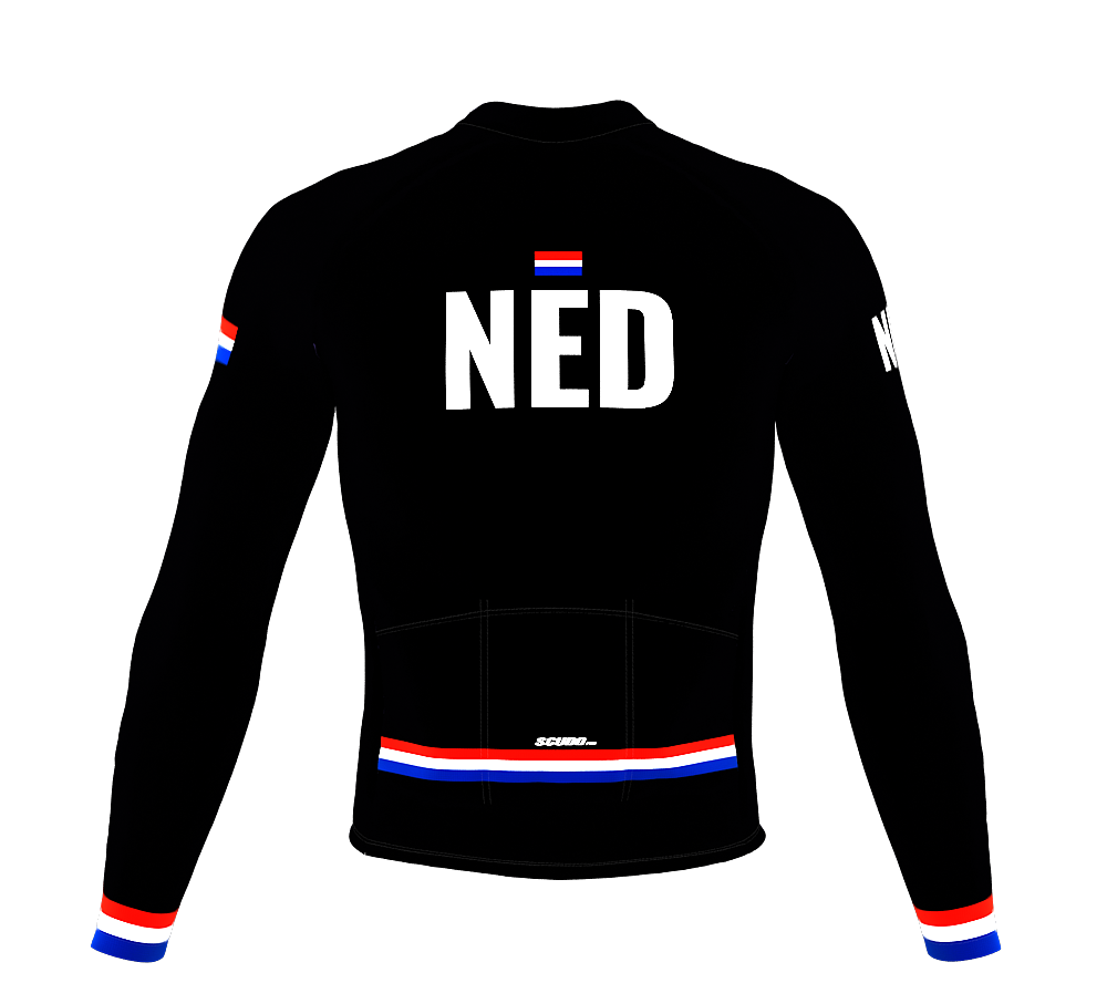ScudoPro Pro Thermal Long Sleeve Cycling Jersey Country CODE Netherlands Black | Men and Women