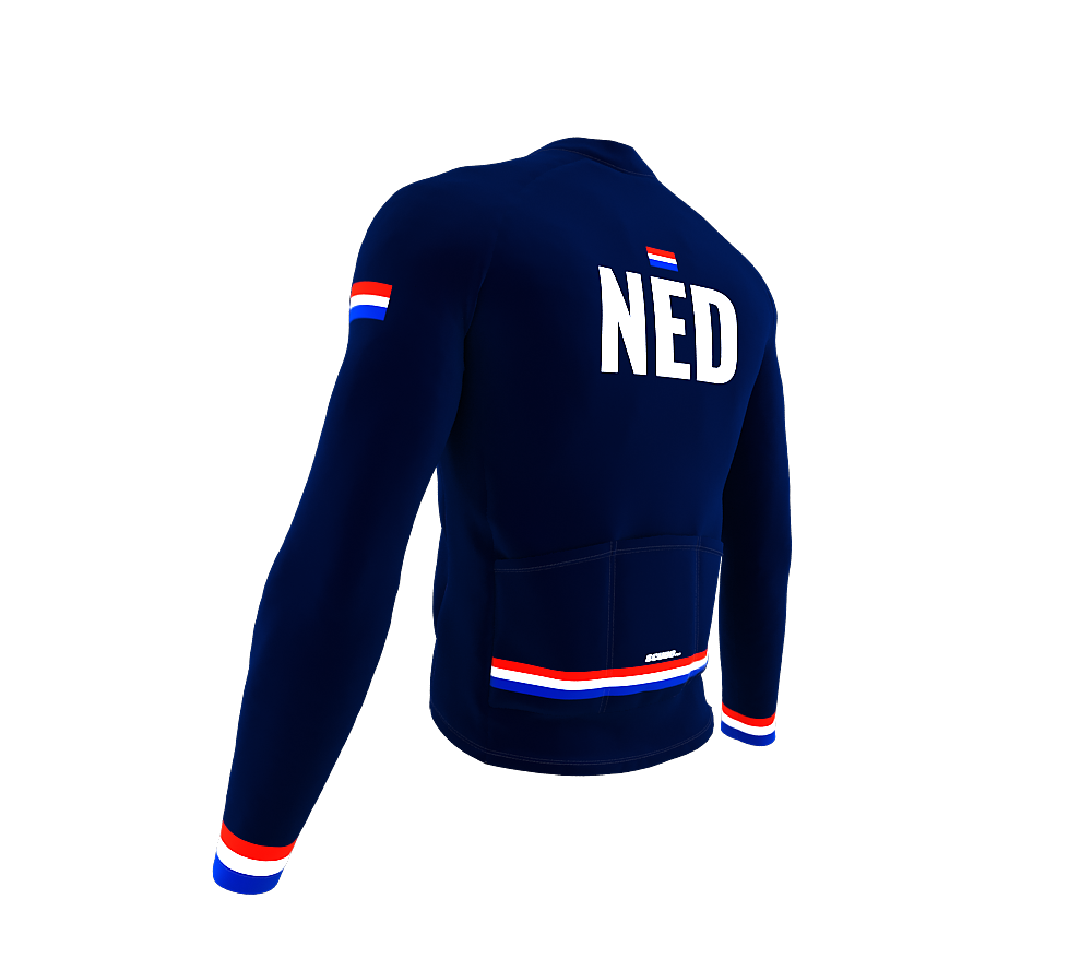 ScudoPro Pro Thermal Long Sleeve Cycling Jersey Country CODE Netherlands Blue | Men and Women