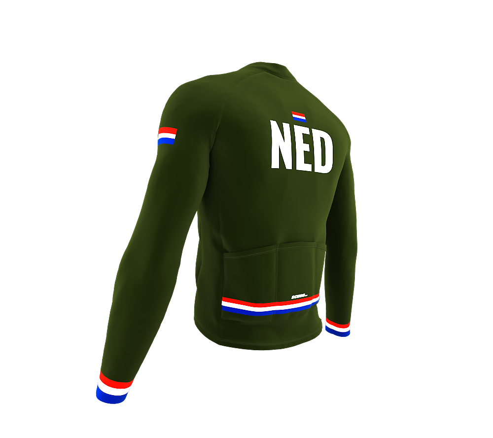 ScudoPro Pro Thermal Long Sleeve Cycling Jersey Country CODE Netherlands Green | Men and Women