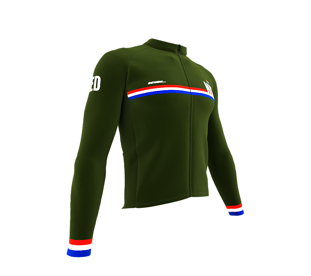 ScudoPro Pro Thermal Long Sleeve Cycling Jersey Country CODE Netherlands Green | Men and Women