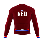 ScudoPro Pro Thermal Long Sleeve Cycling Jersey Country CODE Netherlands Vine | Men and Women