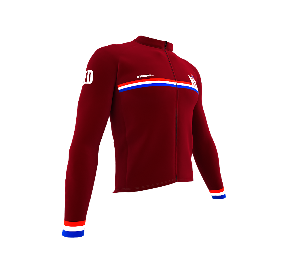 ScudoPro Pro Thermal Long Sleeve Cycling Jersey Country CODE Netherlands Vine | Men and Women