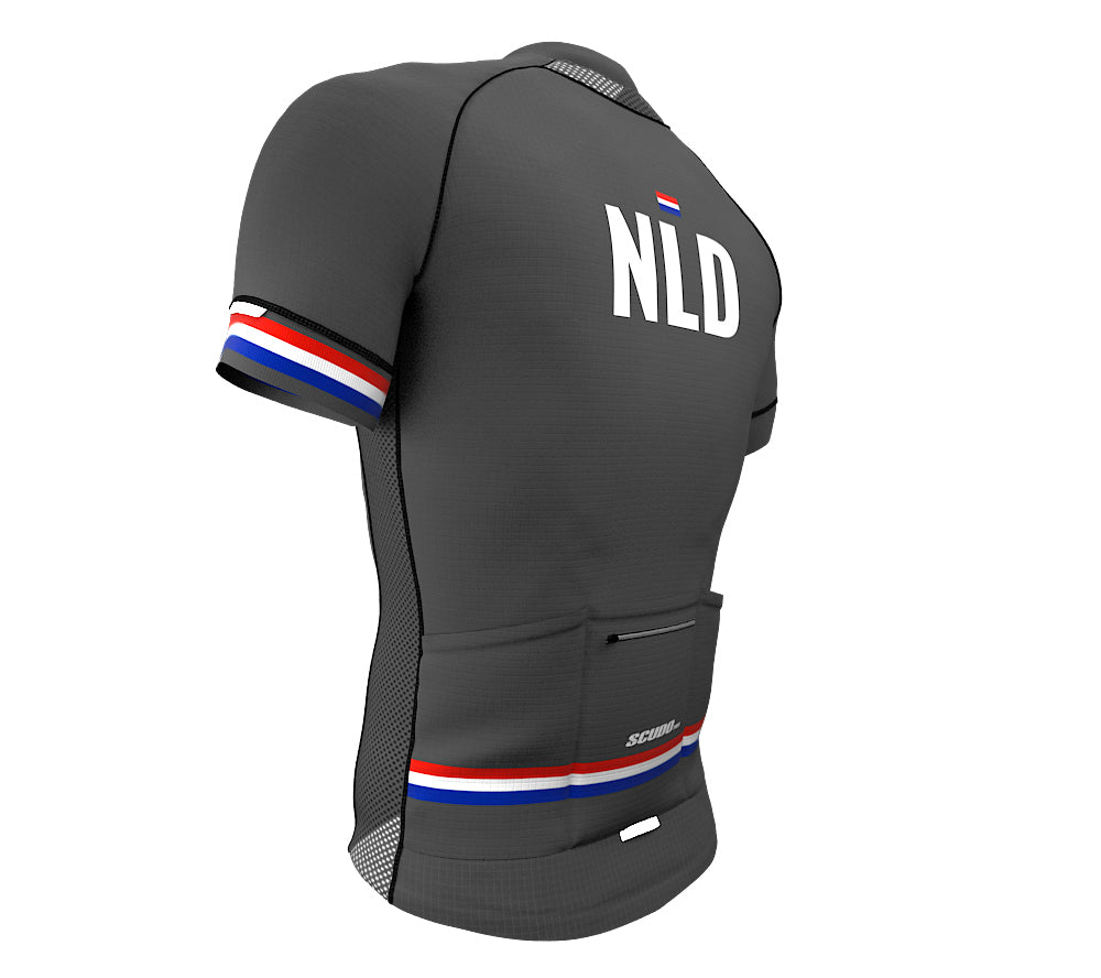 Netherlands Gray CODE Short Sleeve Cycling PRO Jersey for Men and Women