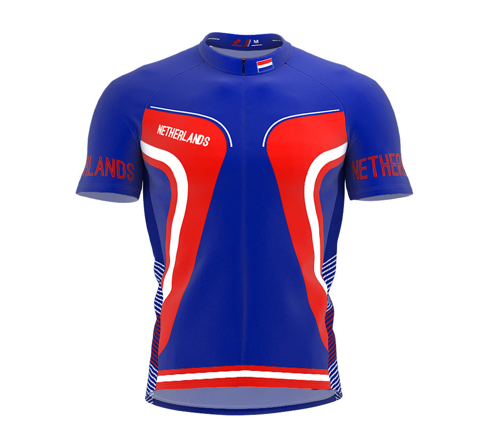 Netherlands  Full Zipper Bike Short Sleeve Cycling Jersey