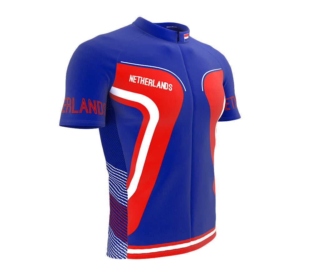 Netherlands  Full Zipper Bike Short Sleeve Cycling Jersey