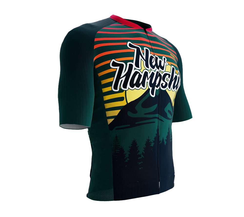 ScudoPro Pro-Elite Short Sleeve Cycling Jersey Nuevo Hampshire USA State Icon landmark symbol identity  | Men and Women