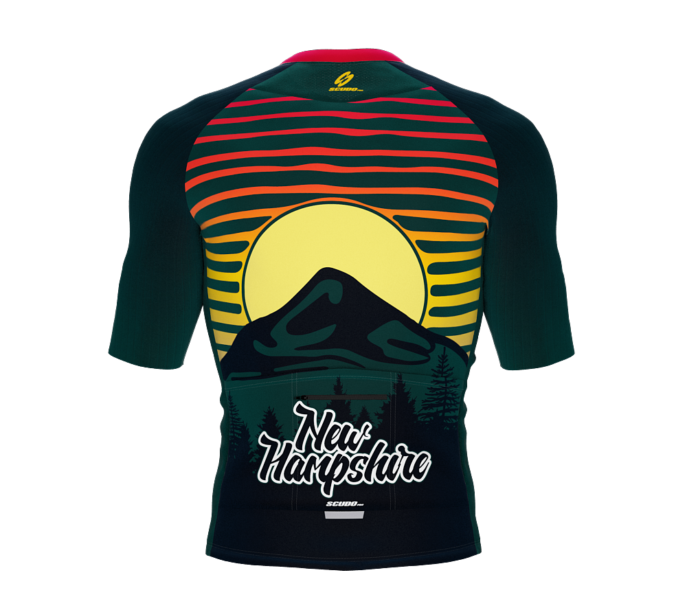 ScudoPro Pro-Elite Short Sleeve Cycling Jersey Nuevo Hampshire USA State Icon landmark symbol identity  | Men and Women