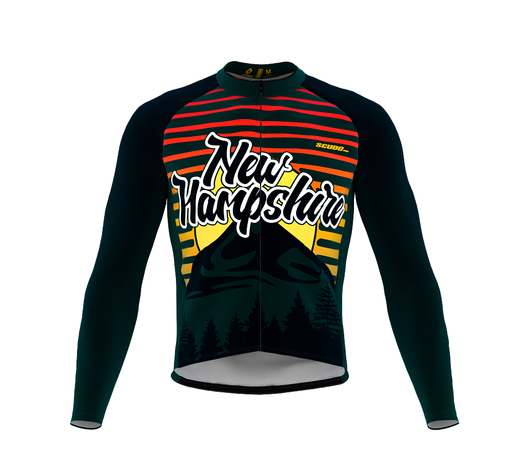 ScudoPro Pro Thermal Long Sleeve Cycling Jersey New Hampshire USA state Icon landmark identity  | Men and Women