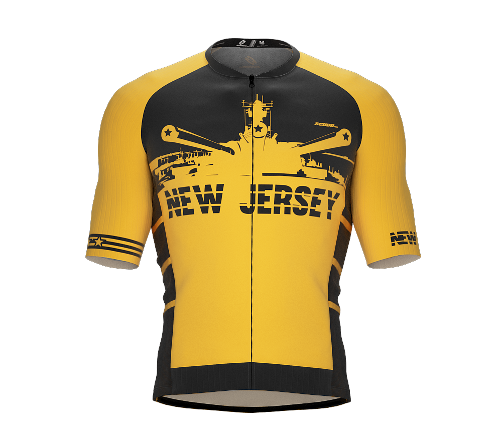 ScudoPro Pro-Elite Short Sleeve Cycling Jersey New Jersey USA State Icon landmark symbol identity  | Men and Women