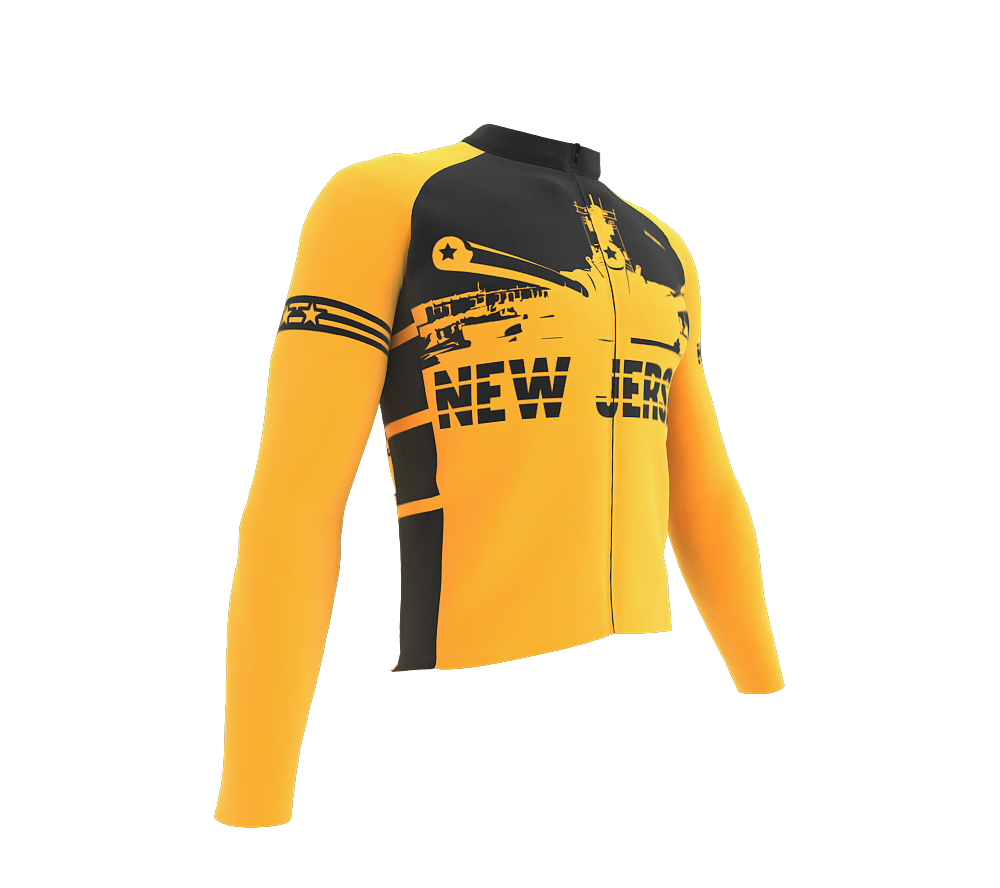 ScudoPro Pro Thermal Long Sleeve Cycling Jersey New Jersey USA state Icon landmark identity  | Men and Women