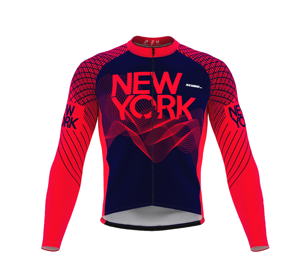 ScudoPro Pro Thermal Long Sleeve Cycling Jersey New York USA state Icon landmark identity  | Men and Women