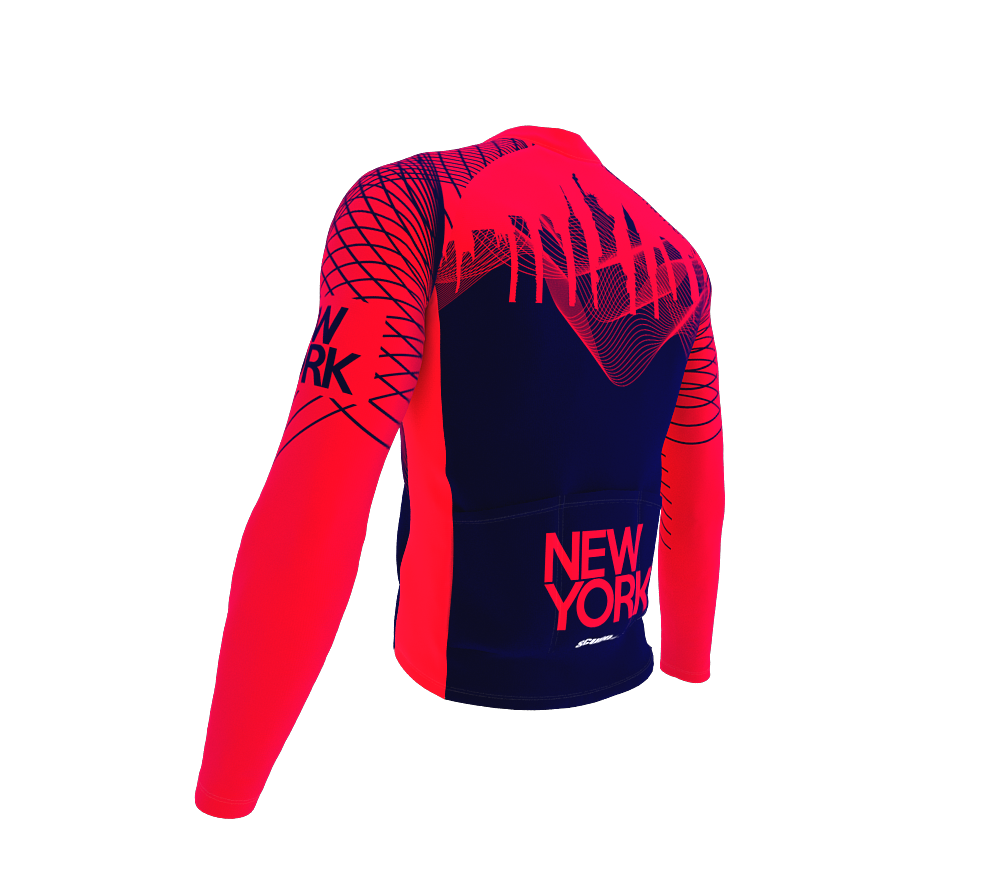 ScudoPro Pro Thermal Long Sleeve Cycling Jersey New York USA state Icon landmark identity  | Men and Women