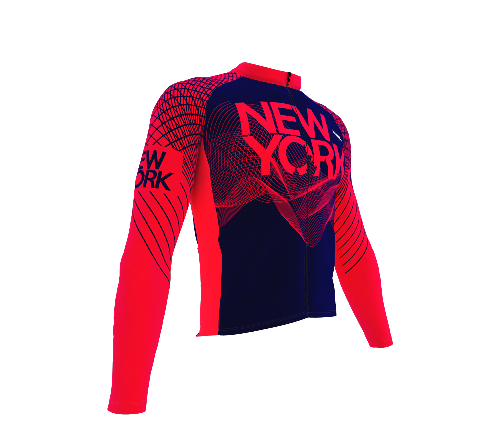 ScudoPro Pro Thermal Long Sleeve Cycling Jersey New York USA state Icon landmark identity  | Men and Women