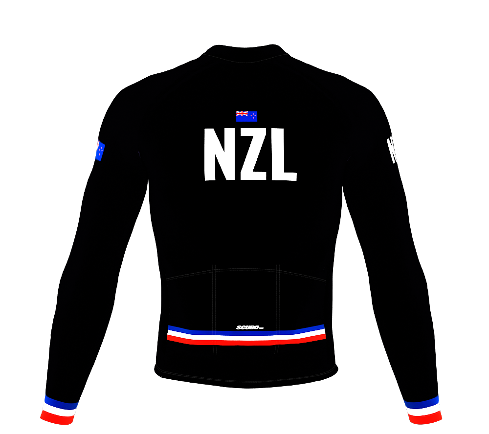 ScudoPro Pro Thermal Long Sleeve Cycling Jersey Country CODE New Zealand Black | Men and Women