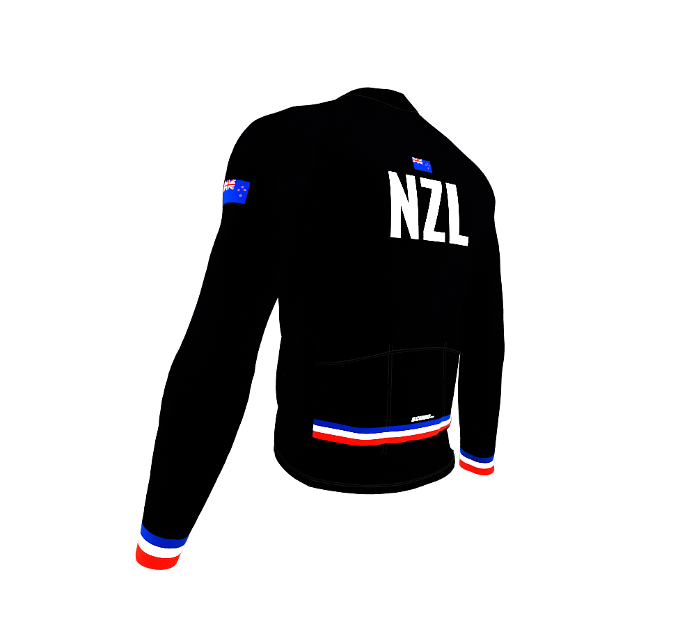 ScudoPro Pro Thermal Long Sleeve Cycling Jersey Country CODE New Zealand Black | Men and Women