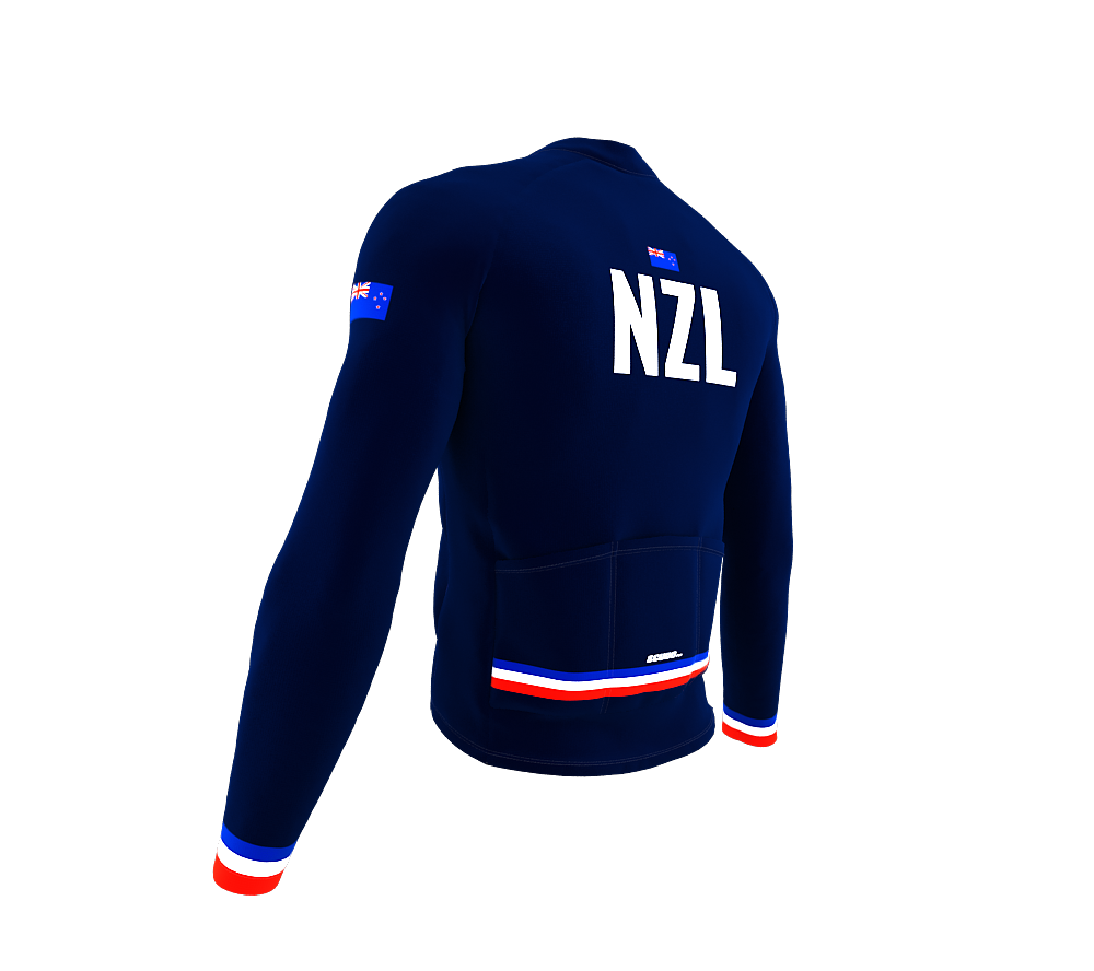 ScudoPro Pro Thermal Long Sleeve Cycling Jersey Country CODE New Zealand Blue | Men and Women
