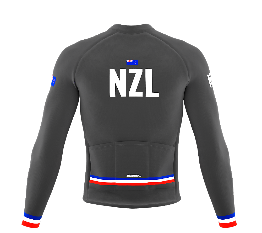 ScudoPro Pro Thermal Long Sleeve Cycling Jersey Country CODE New Zealand Gray | Men and Women