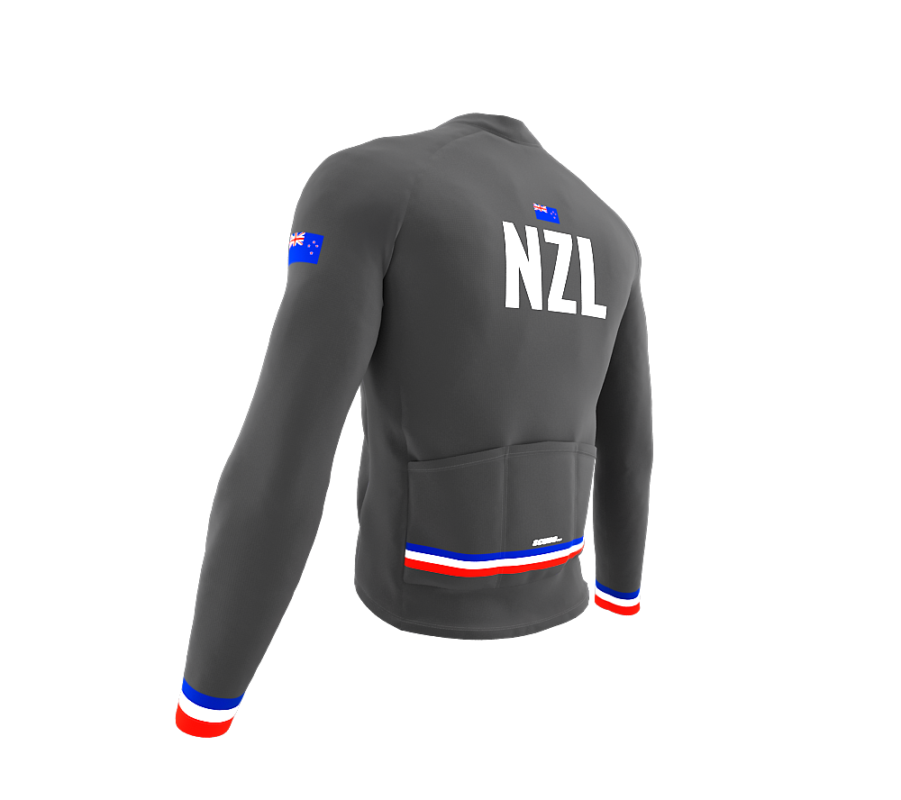 ScudoPro Pro Thermal Long Sleeve Cycling Jersey Country CODE New Zealand Gray | Men and Women