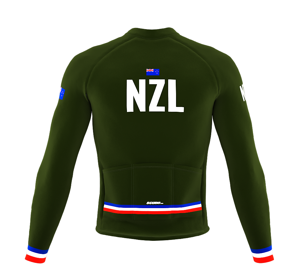 ScudoPro Pro Thermal Long Sleeve Cycling Jersey Country CODE New Zealand Green | Men and Women