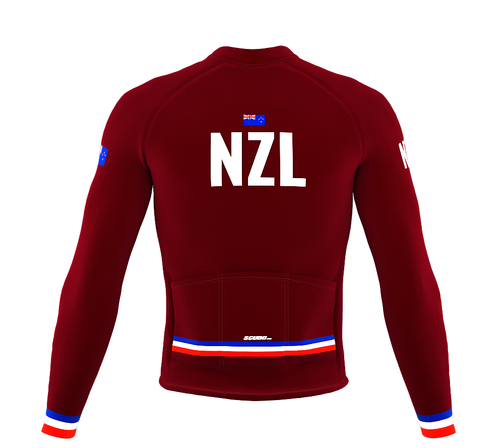 ScudoPro Pro Thermal Long Sleeve Cycling Jersey Country CODE New Zealand Vine | Men and Women