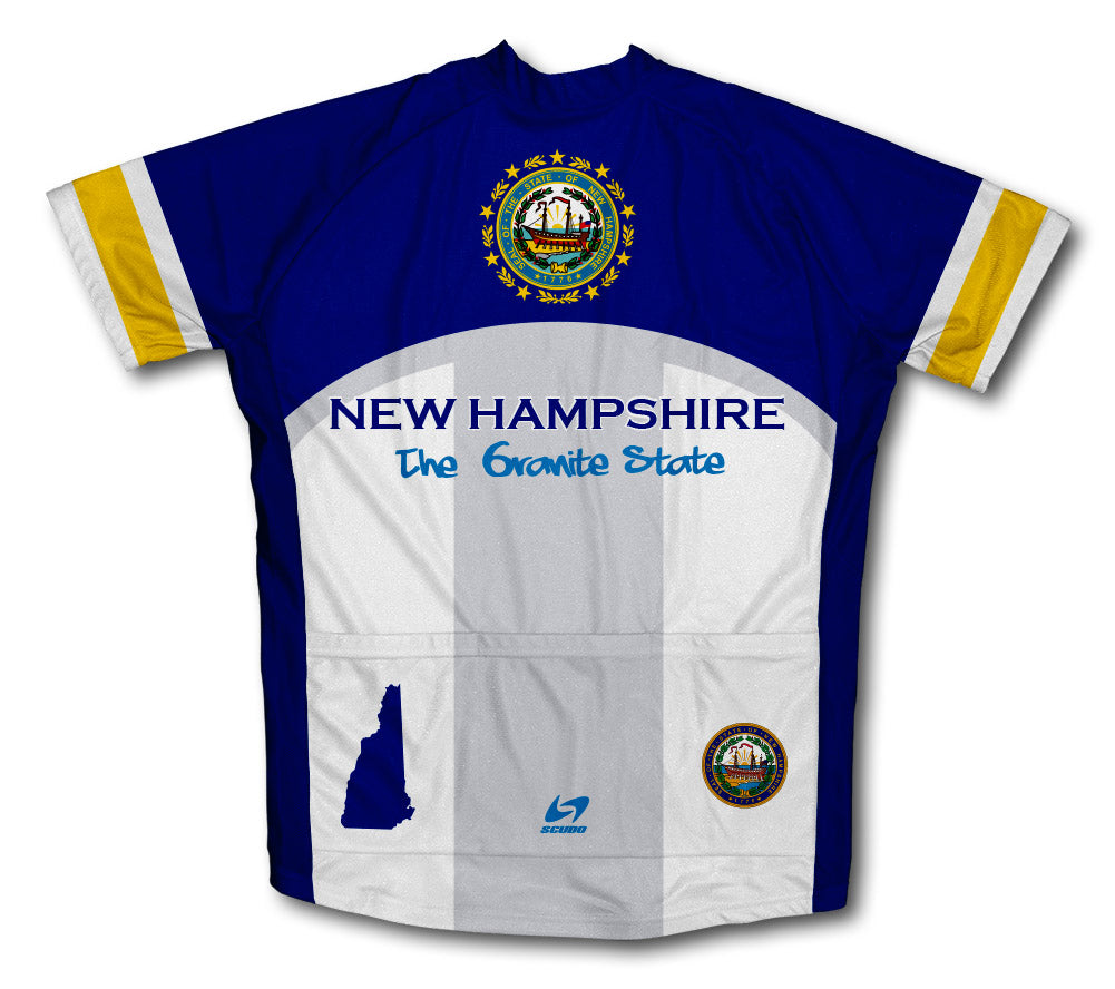New Hampshire Flag Short Sleeve Cycling Jersey for Men and Women