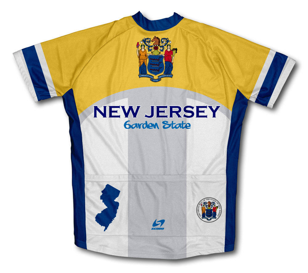 New Jersey Flag Short Sleeve Cycling Jersey for Men and Women