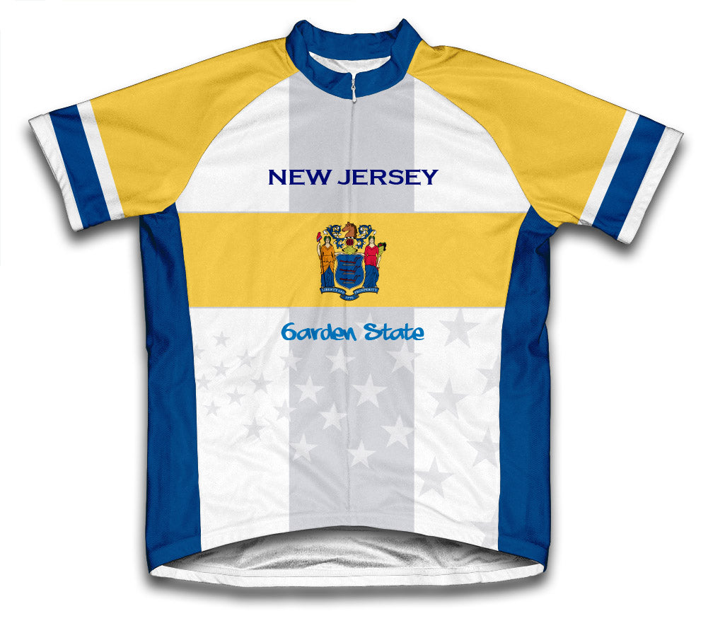 New Jersey Flag Short Sleeve Cycling Jersey for Men and Women