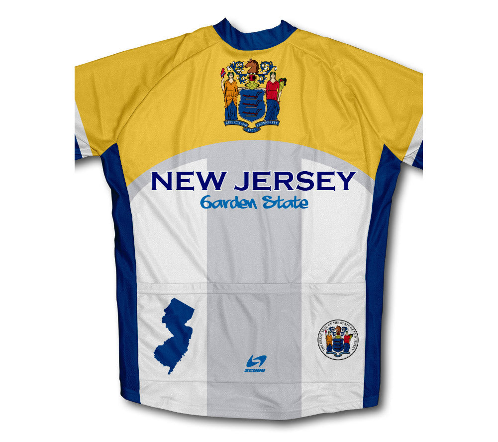 New Jersey Flag Short Sleeve Cycling Jersey for Men and Women