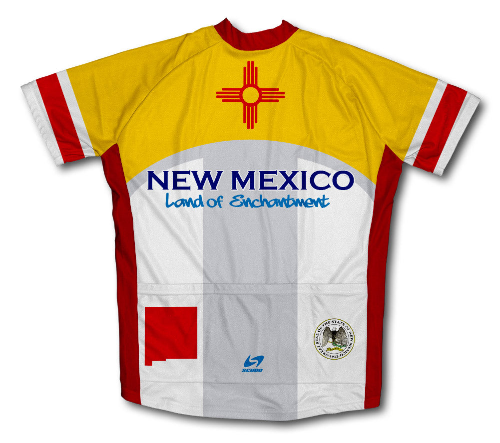 New Mexico Flag Short Sleeve Cycling Jersey for Men and Women
