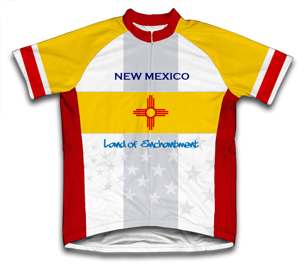 New Mexico Flag Short Sleeve Cycling Jersey for Men and Women