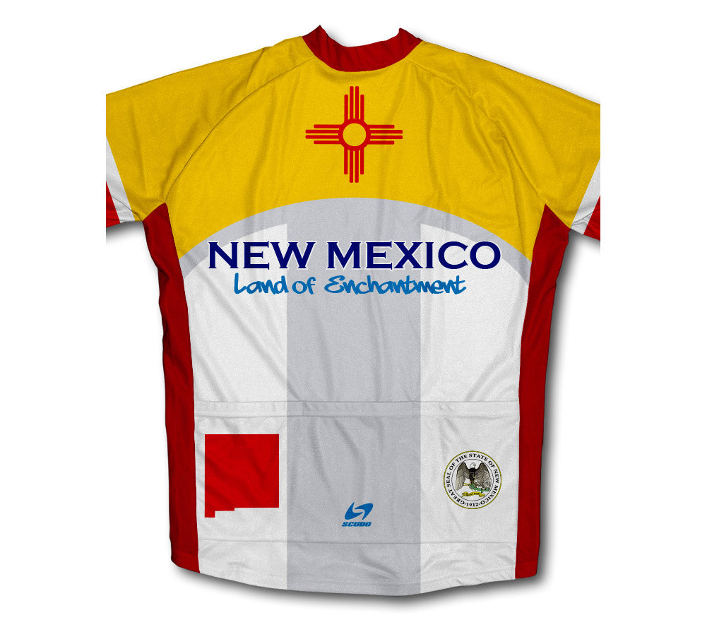 New Mexico Flag Short Sleeve Cycling Jersey for Men and Women