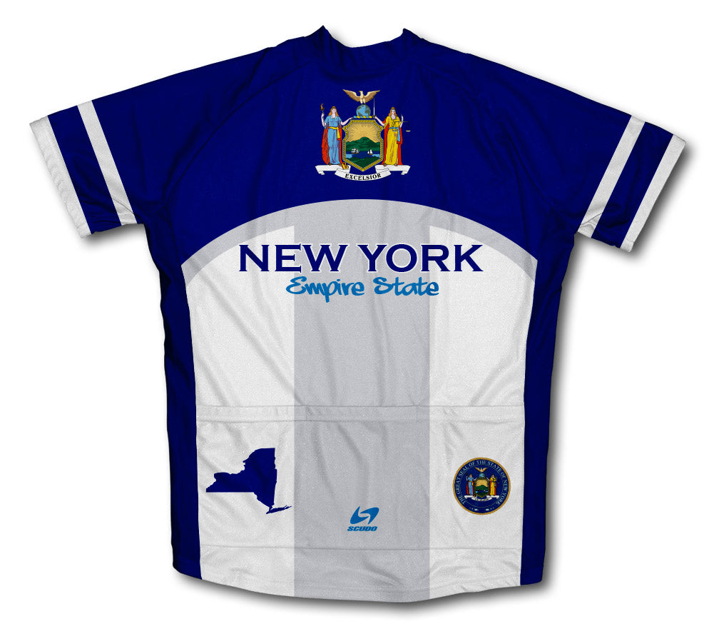 New York Flag Short Sleeve Cycling Jersey for Men and Women