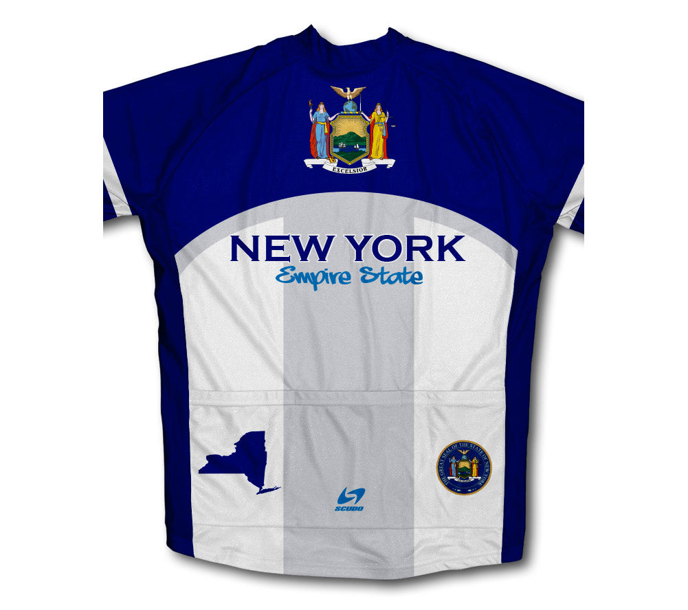 New York Flag Short Sleeve Cycling Jersey for Men and Women
