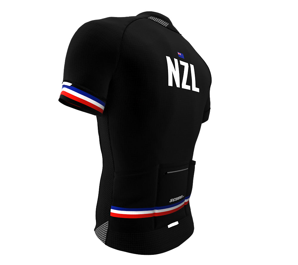 New Zealand Black CODE Short Sleeve Cycling PRO Jersey for Men and Women