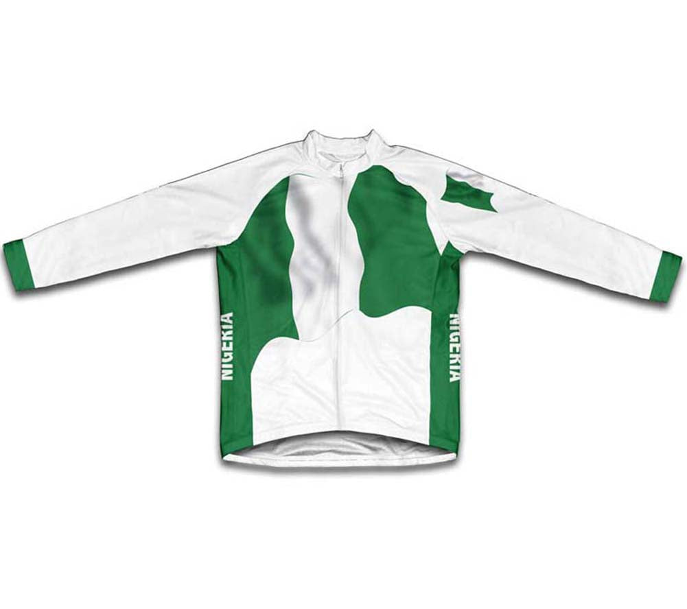 Nigeria Flag Winter Thermal Cycling Jersey