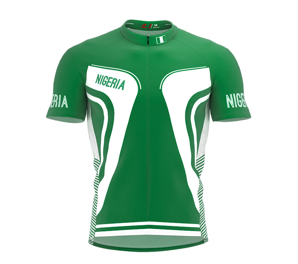 Nigeria  Full Zipper Bike Short Sleeve Cycling Jersey