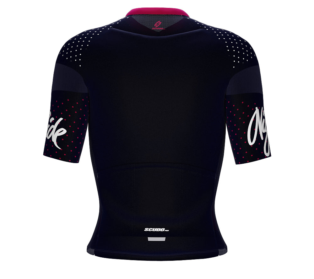 Scudopro Pro-Elite Short Sleeve Cycling Pro Fit Jersey Night Ride for Women