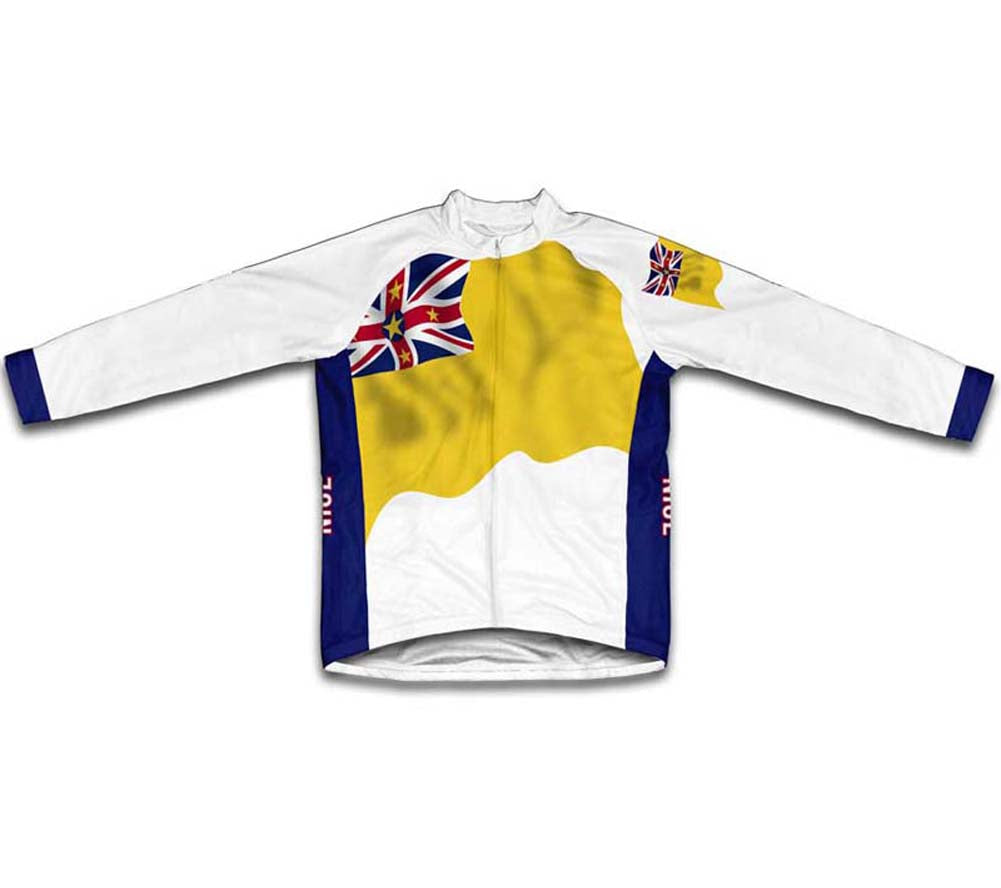 Niue Flag Winter Thermal Cycling Jersey