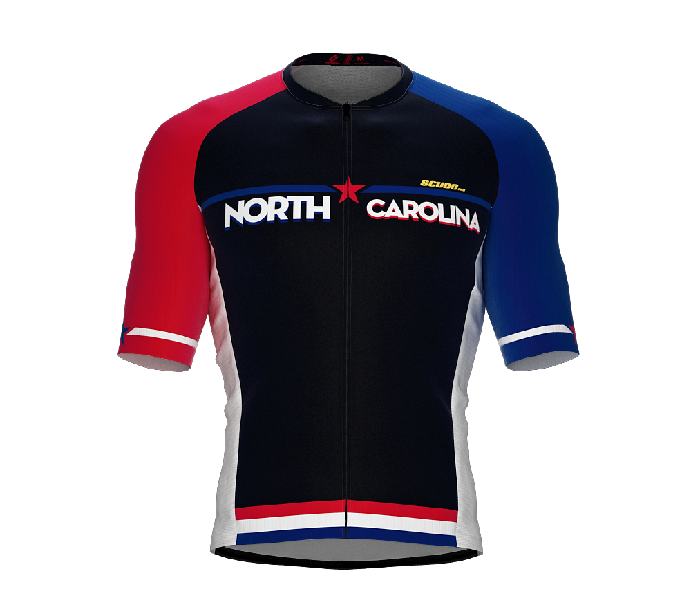 ScudoPro Pro-Elite Short Sleeve Cycling Jersey North Carolina USA State Icon landmark symbol identity  | Men and Women
