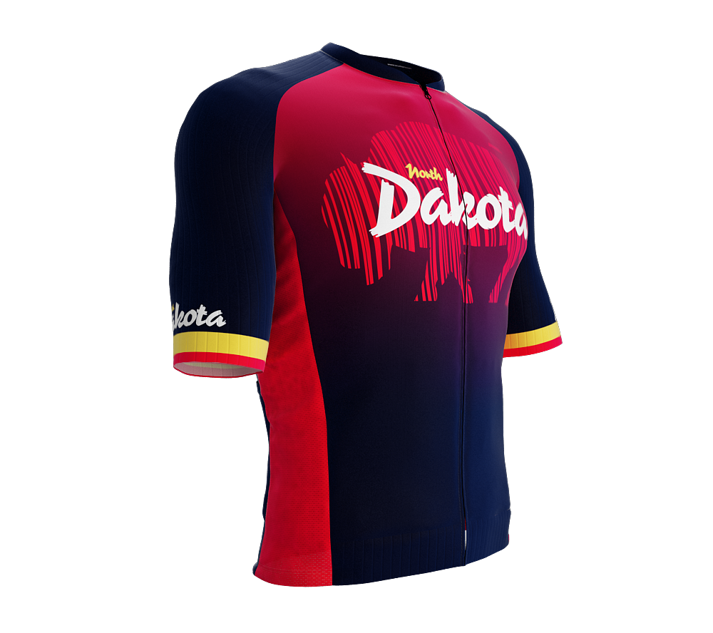 ScudoPro Pro-Elite Short Sleeve Cycling Jersey North Dakota USA State Icon landmark symbol identity  | Men and Women