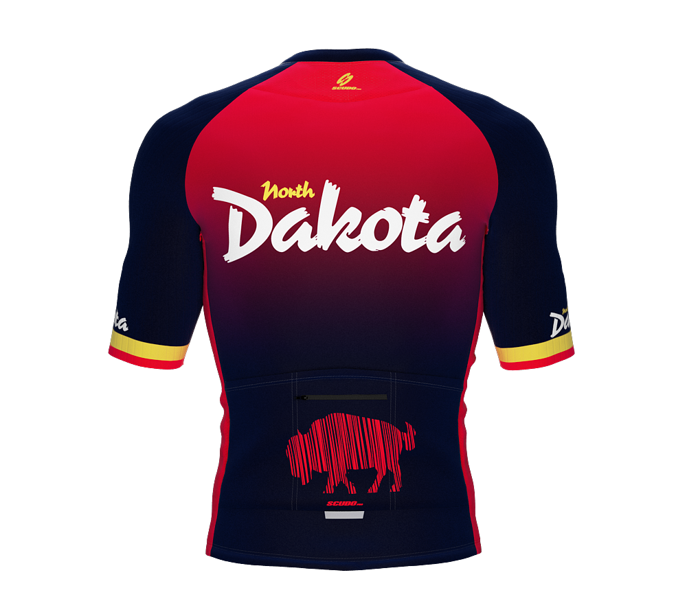 ScudoPro Pro-Elite Short Sleeve Cycling Jersey North Dakota USA State Icon landmark symbol identity  | Men and Women