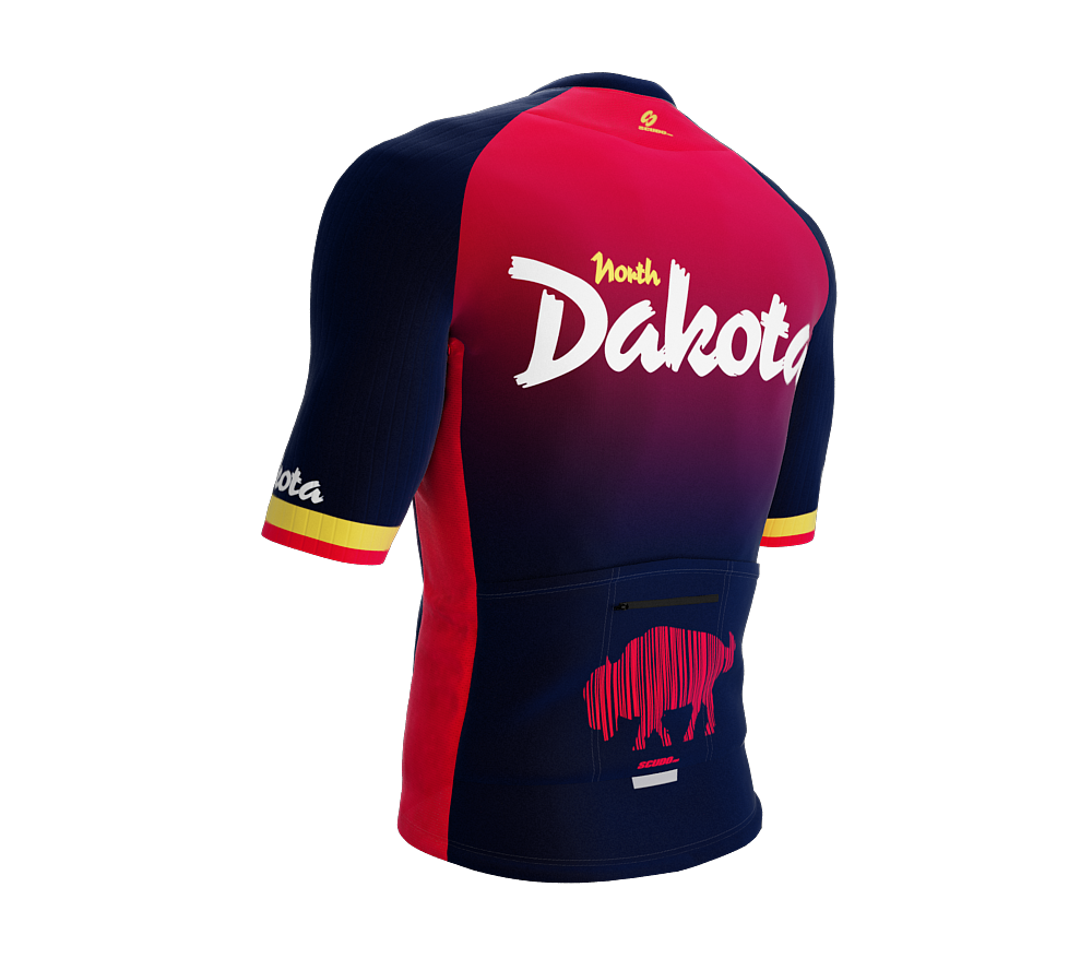 ScudoPro Pro-Elite Short Sleeve Cycling Jersey North Dakota USA State Icon landmark symbol identity  | Men and Women