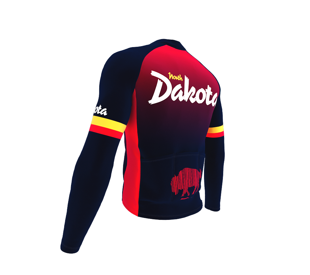 ScudoPro Pro Thermal Long Sleeve Cycling Jersey North Dakota USA state Icon landmark identity  | Men and Women