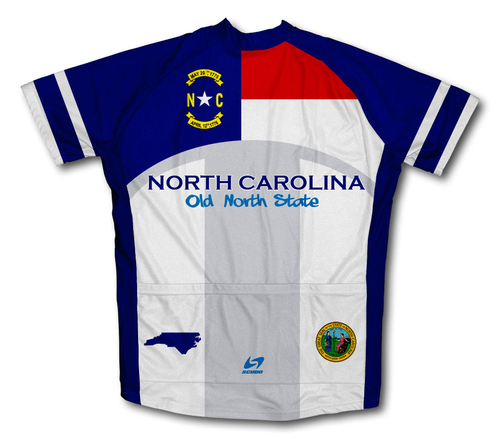 North Carolina Flag Short Sleeve Cycling Jersey for Men and Women