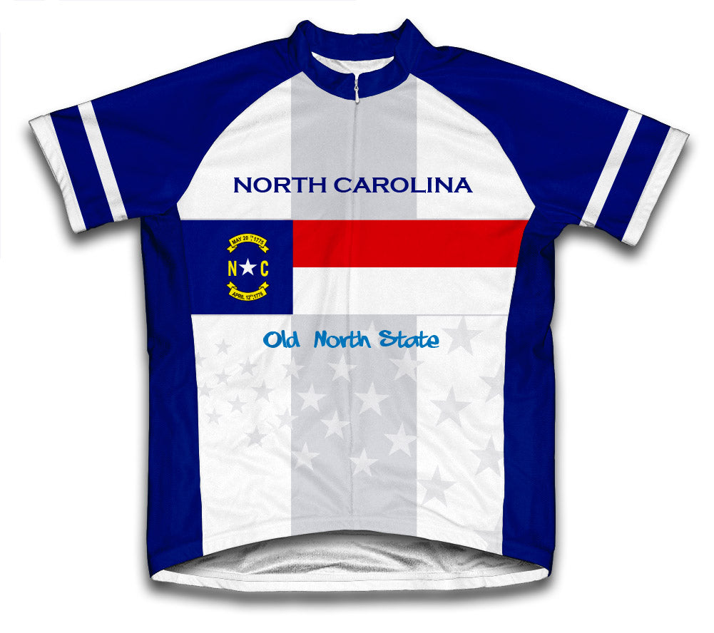 North Carolina Flag Short Sleeve Cycling Jersey for Men and Women