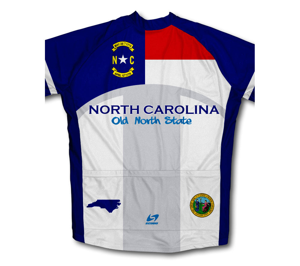 North Carolina Flag Short Sleeve Cycling Jersey for Men and Women